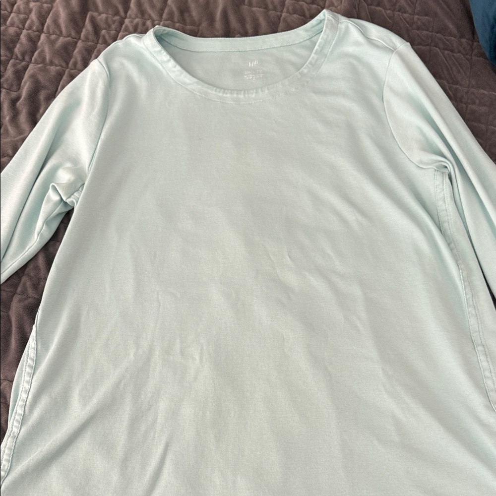 JJill Soft Light turquoise 3/4 Sleeve Top XL